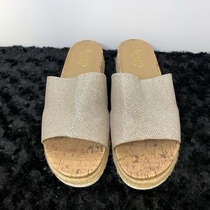 Franco Sarto Rose Gold platform espadrilles